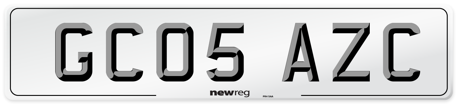 GC05 AZC Number Plate from New Reg